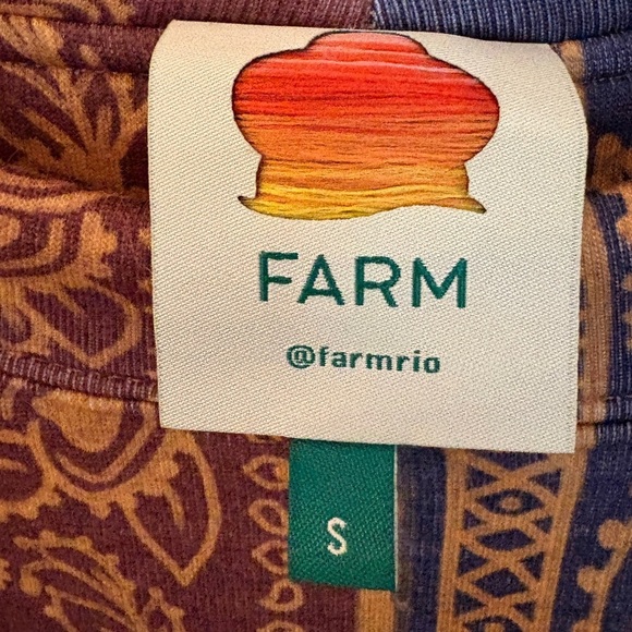 Farm Rio Bandana Dream Mixed Leopard Floral Patchwork Oversized Sweatshirt Sz S - Picture 9 of 14